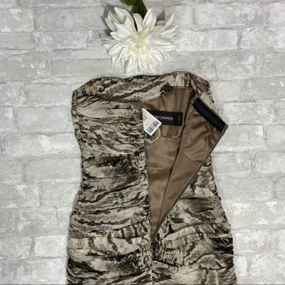 NWT Le Chateau Snake Print Strapless Dress - Picture 10 of 17